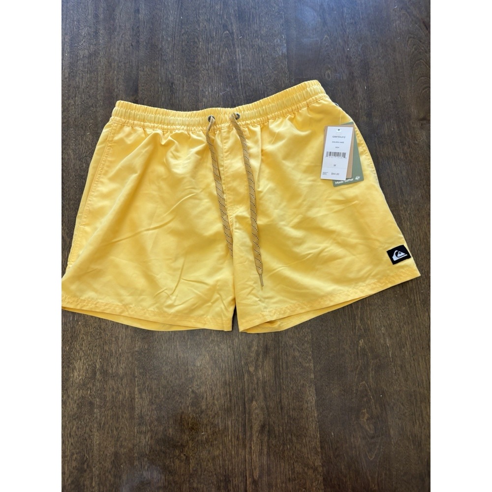 Quiksilver Mens Everyday Solid 15 Volley Swim Trunks Golden Haze Yellow M